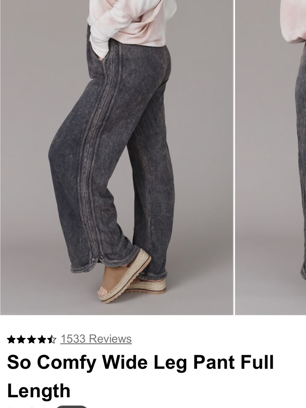 Wide leg pant full length so comfy charcoal